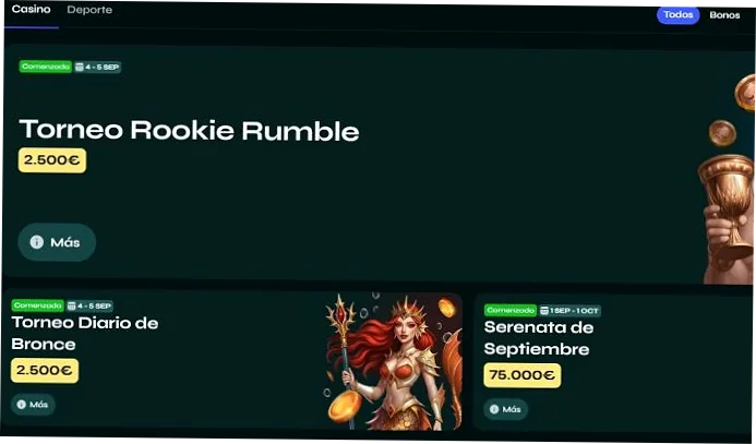 Lista de torneos SavaSpin